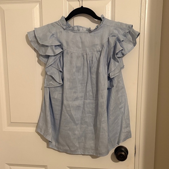 Universal Thread Sky Blue Ruffle Top - Picture 3 of 4